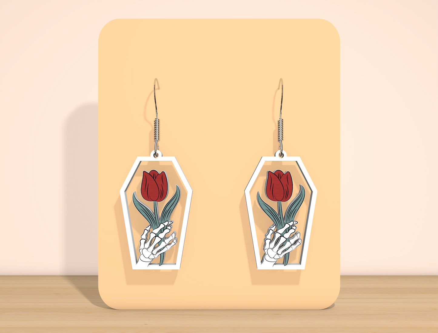 Skeleton Floral Earrings SVG Bundle for Glowforge xTool LightBurn 12 Designs
