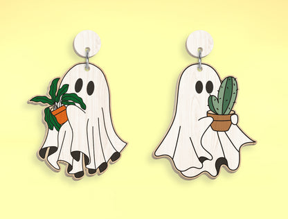 Halloween Ghost Plant Ornament SVG Bundle 9 Designs for xTool LightBurn