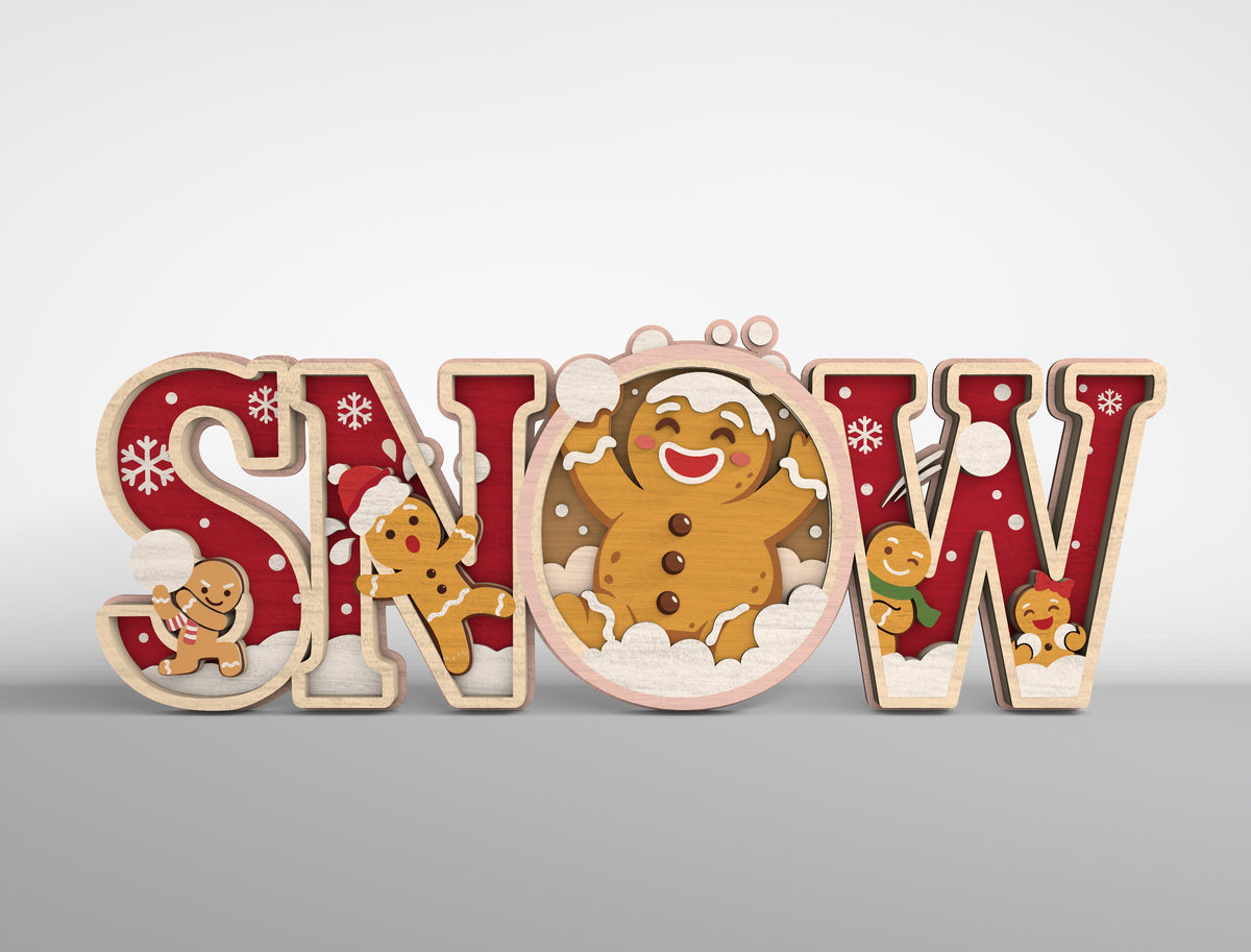 3D Layered Christmas Word Sign SVG Bundle 6