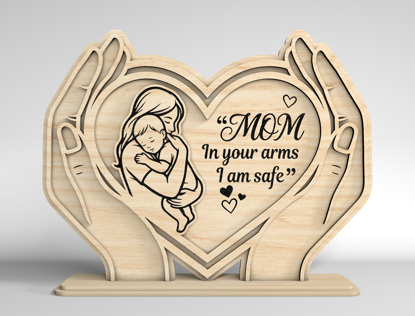 Personalized Mom Heart Stand Sign SVG Bundle for xTool and Glowforge