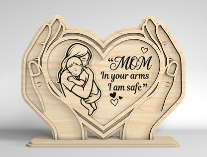 Personalized Mom Heart Stand Sign SVG Bundle for xTool and Glowforge
