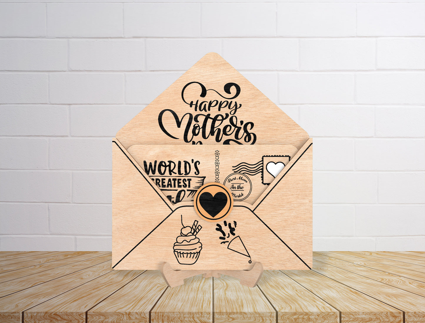 Mother's Day Envelope Card SVG Laser Cut File for Glowforge and xTool