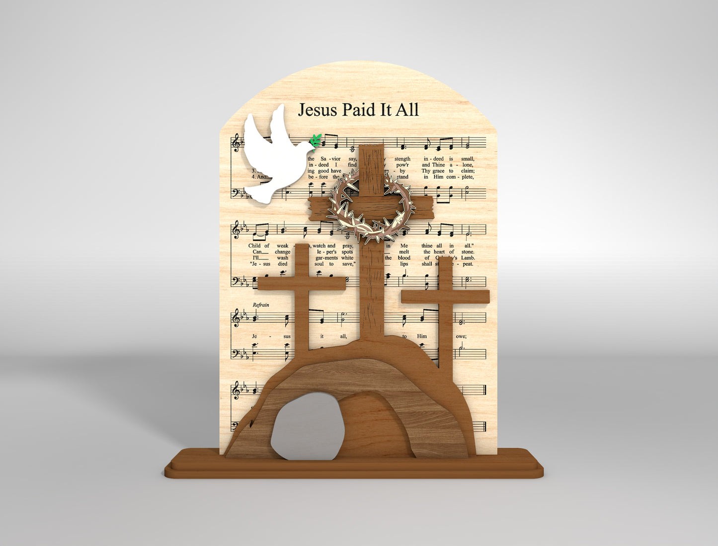 Christian Easter Jesus Cross Hymn Stand SVG Laser Cut for LightBurn and xTool