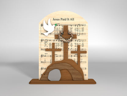 Christian Easter Jesus Cross Hymn Stand SVG Laser Cut for LightBurn and xTool