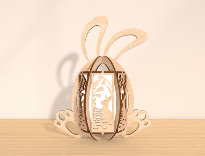 Easter Bunny Lantern SVG Bundle Ver3 Rabbit 8 Designs for LightBurn and xTool