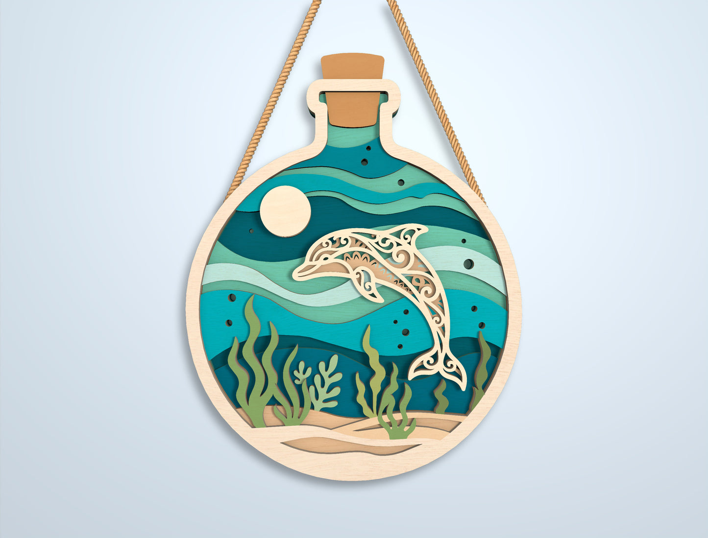 Coastal Bottle Door Sign SVG Bundle Laser Cut File for xTool