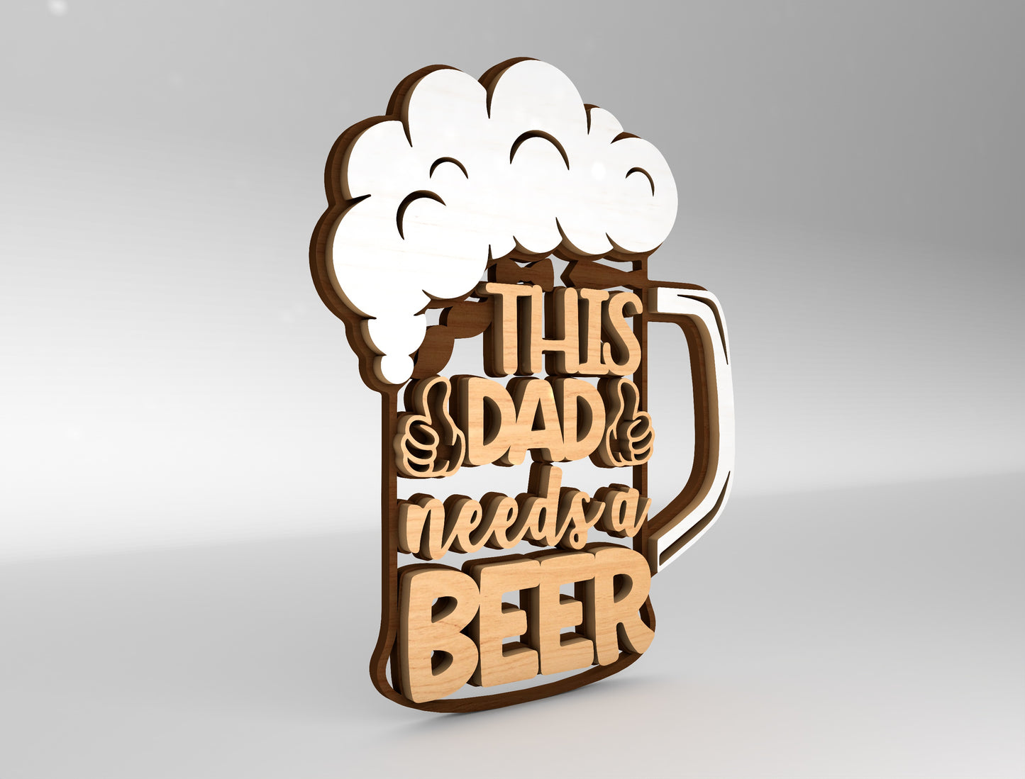 Dad Beer Mug Sign SVG Laser Cut File for Glowforge and xTool