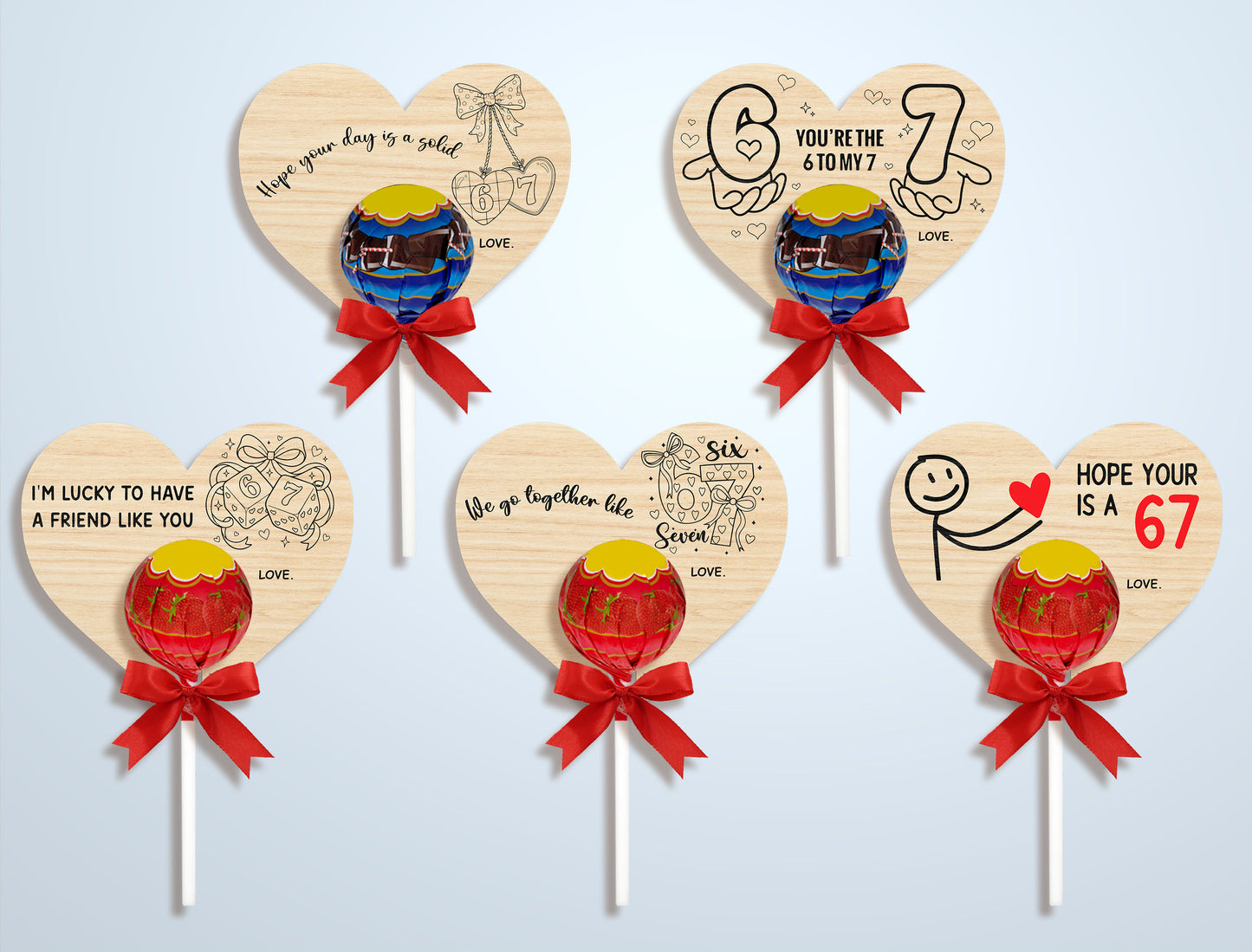 You’re The Six To My Seven Lollipop Holder Laser Cut File Bundle | Funny Love Gift | Valentine Candy Holder | Glowforge, xTool, LightBurn, etc.