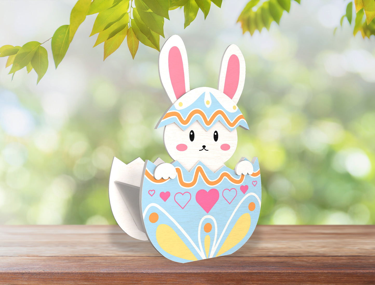 Cute Bunny Egg Holder Stand SVG Easter 3 Designs for LightBurn and xTool