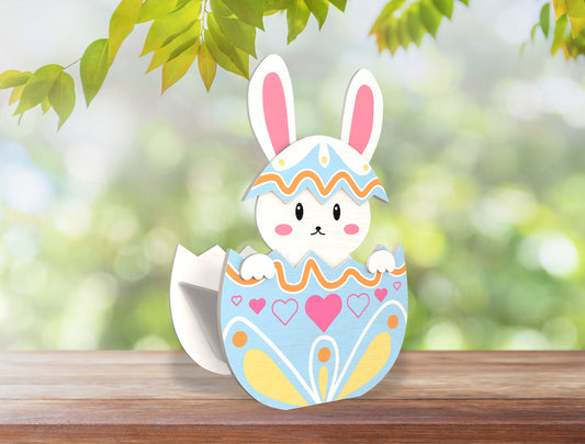 Cute Bunny Egg Holder Stand SVG Easter 3 Designs for LightBurn and xTool