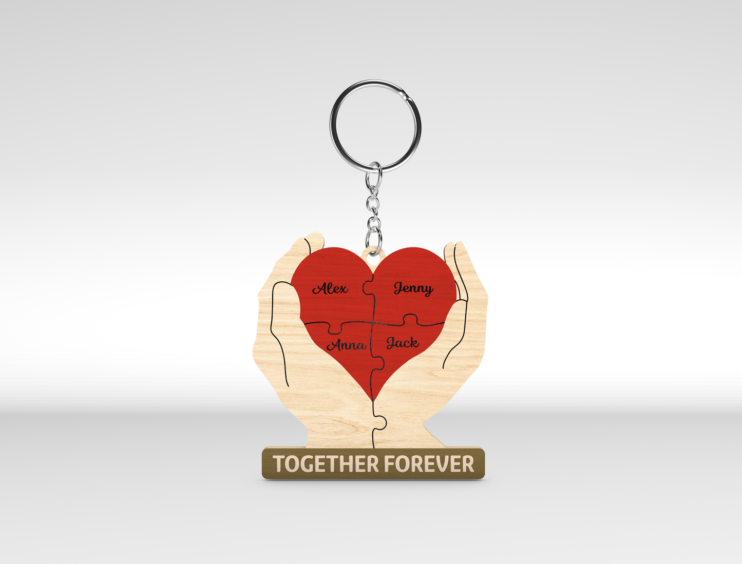 Personalized Couple Keychain SVG Custom Name Heart for xTool