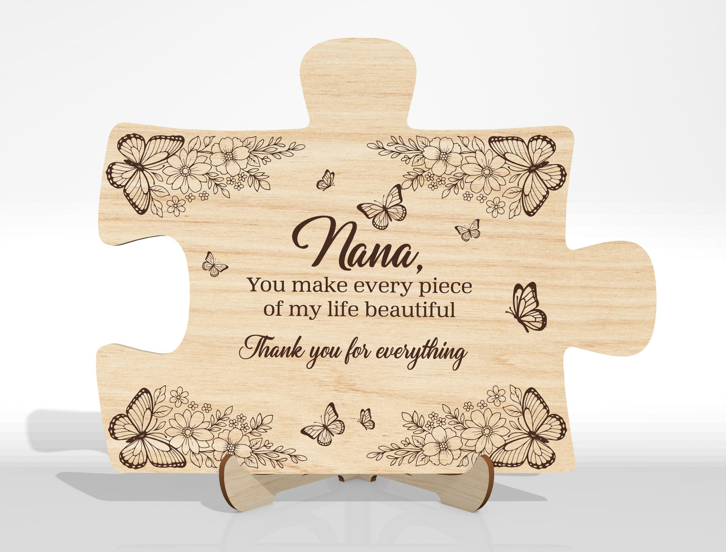 Puzzle Piece Plaque SVG Engraved Message for Glowforge and xTool