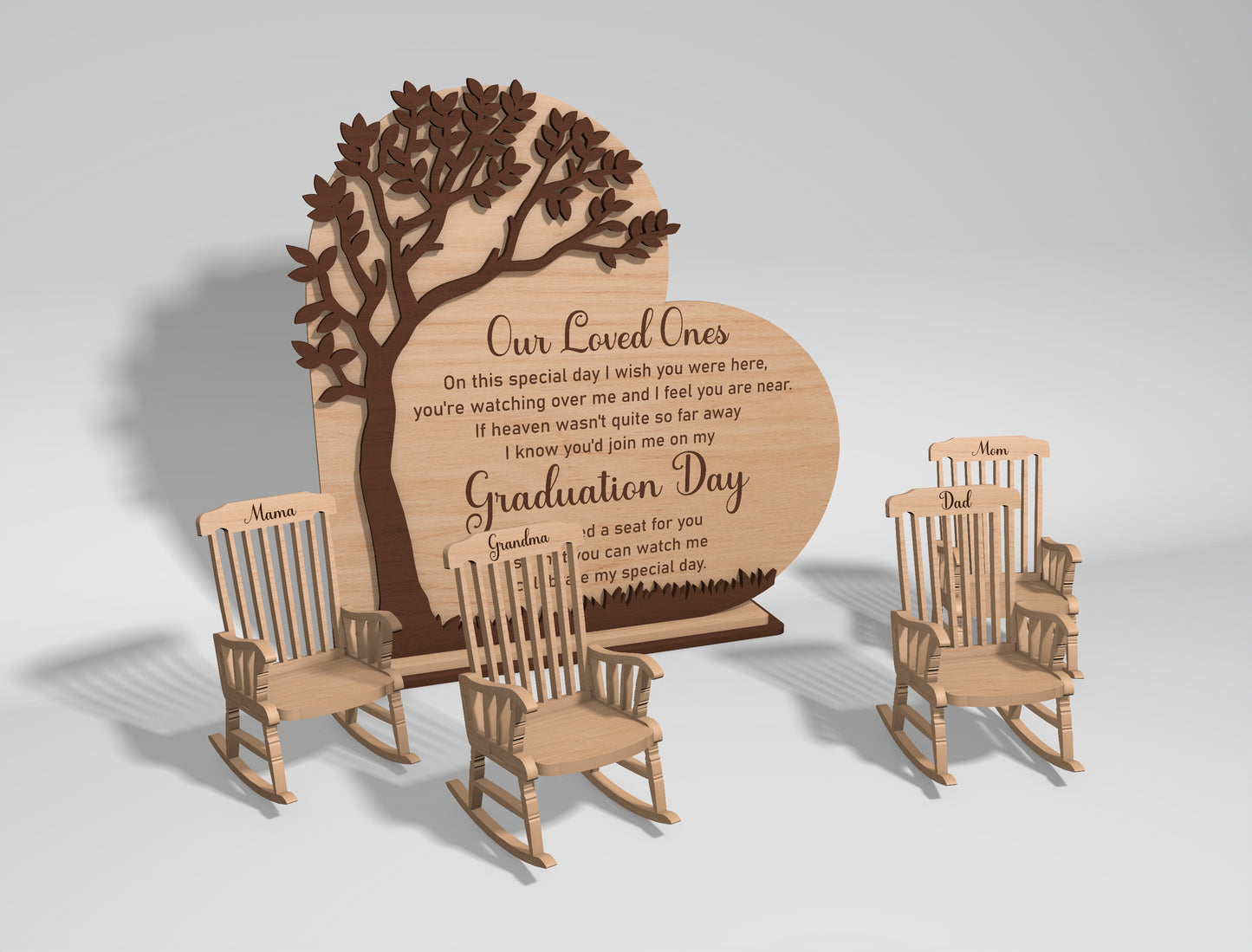 Graduation Memorial Display SVG Laser Cut File for Glowforge and xTool
