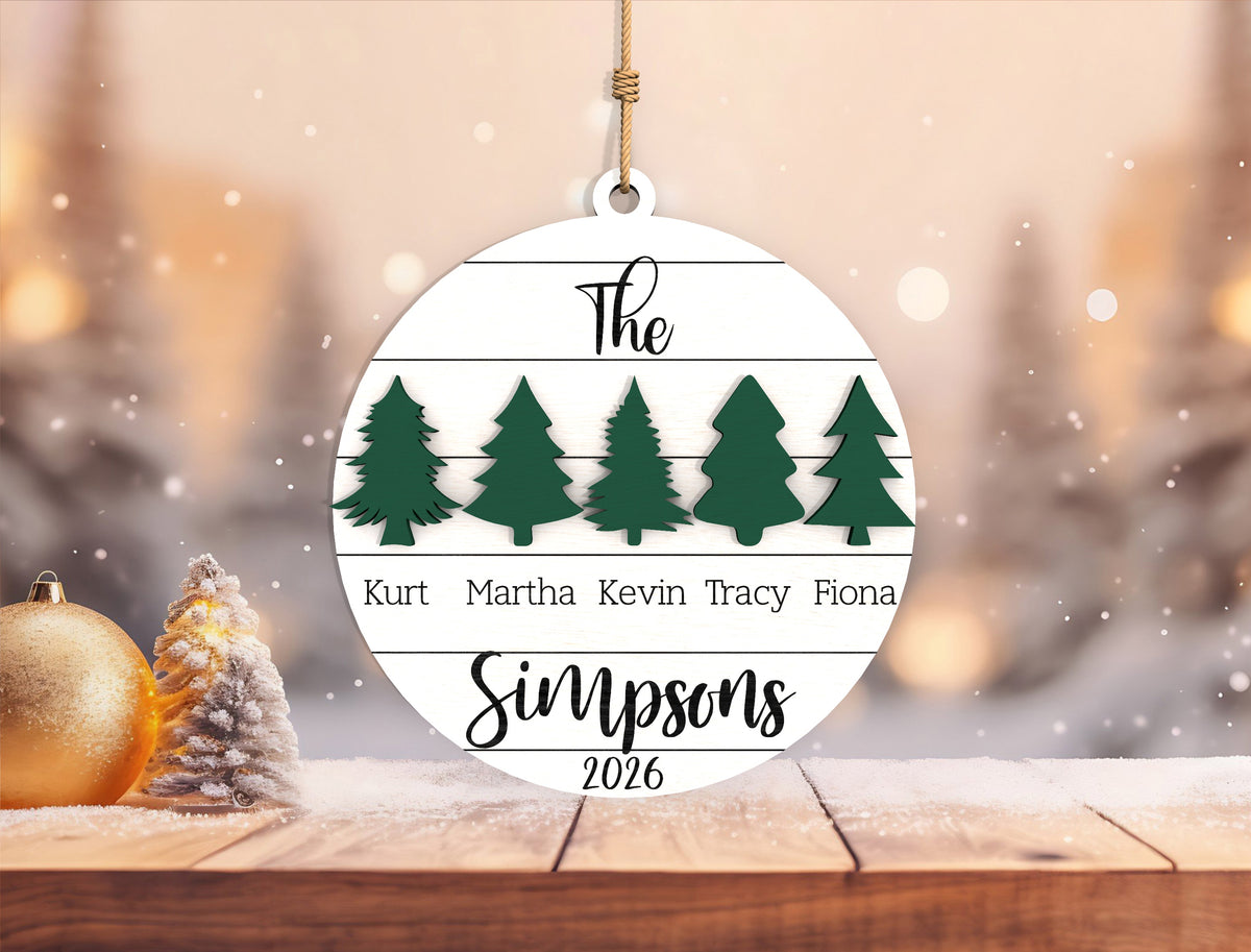 Personalized Family Christmas Tree Ornament SVG Laser Cut Fi 5