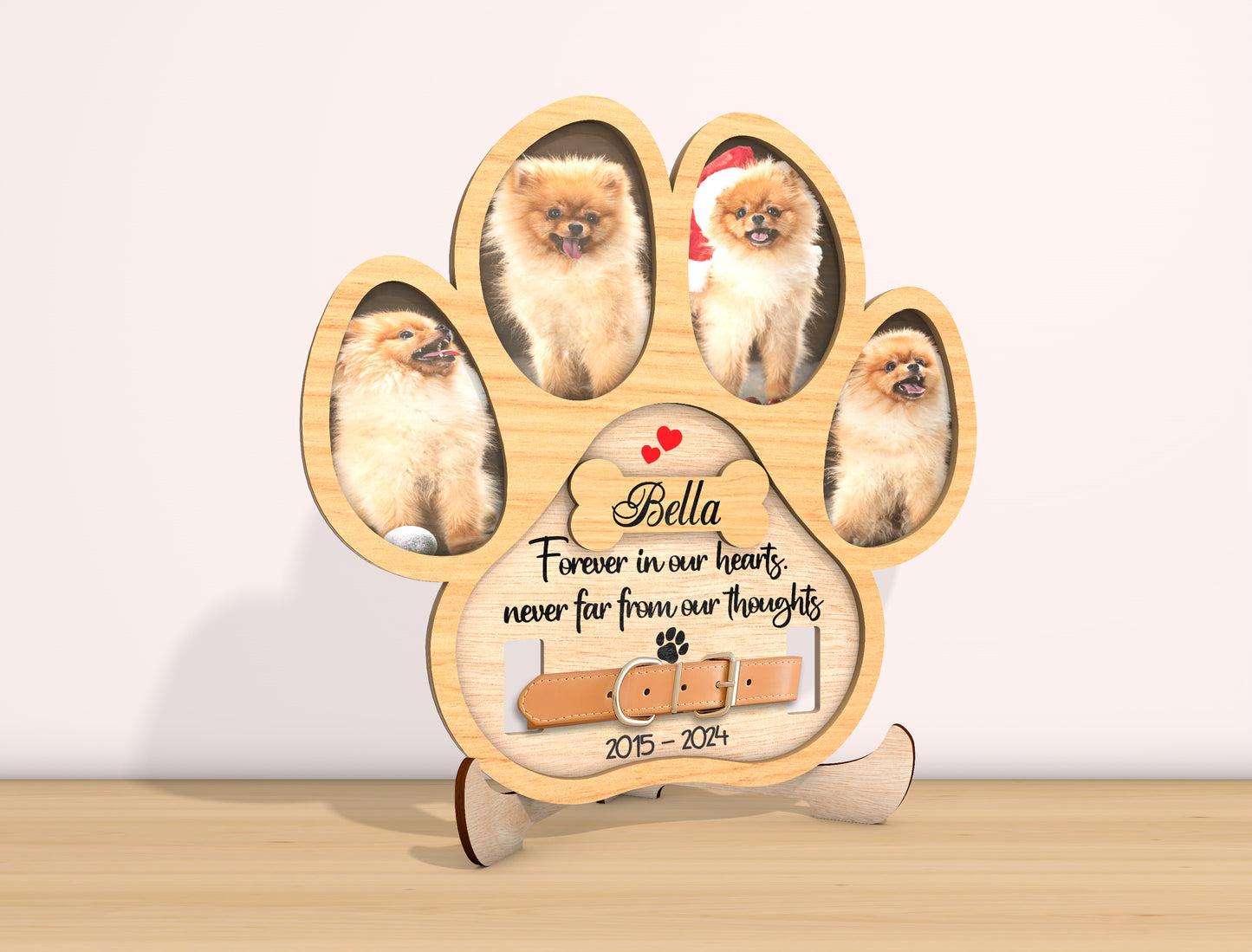 Dog Paw Photo Memorial SVG Laser Cut File for Glowforge