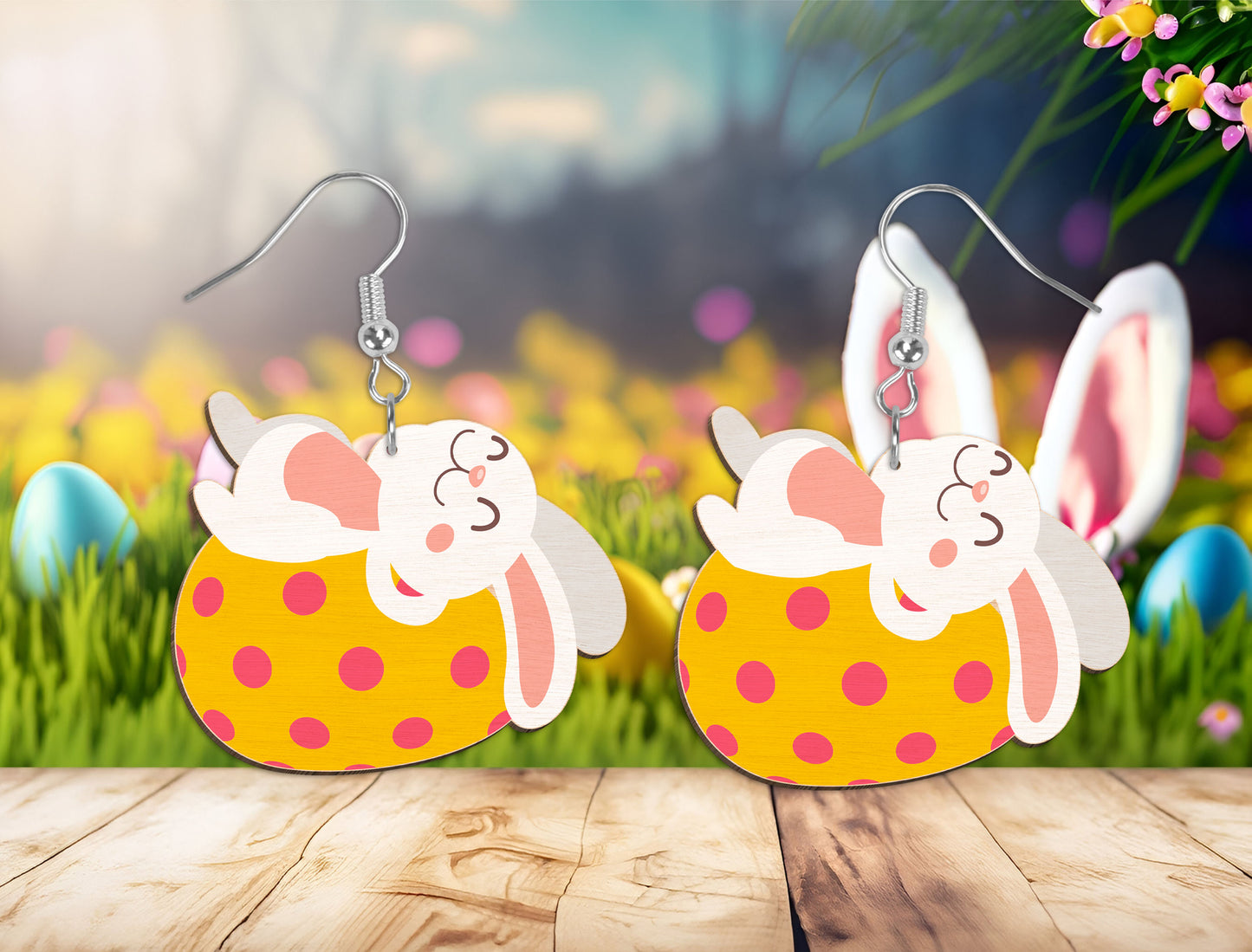 Easter Bunny Jewelry SVG Cute Bunny Egg Earrings for Glowforge and xTool