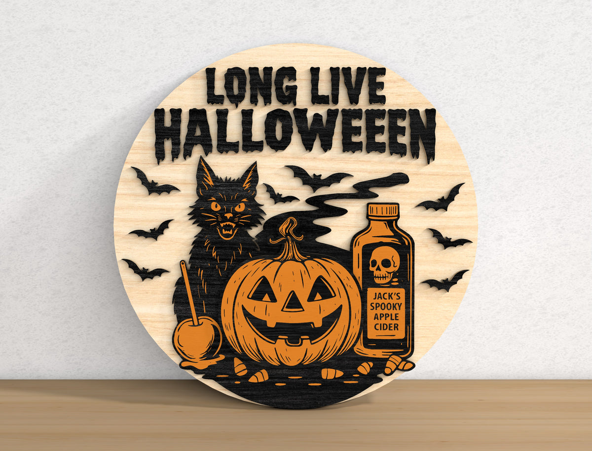 Funny Halloween Sign SVG Bundle 9 Designs Glowforge xTool