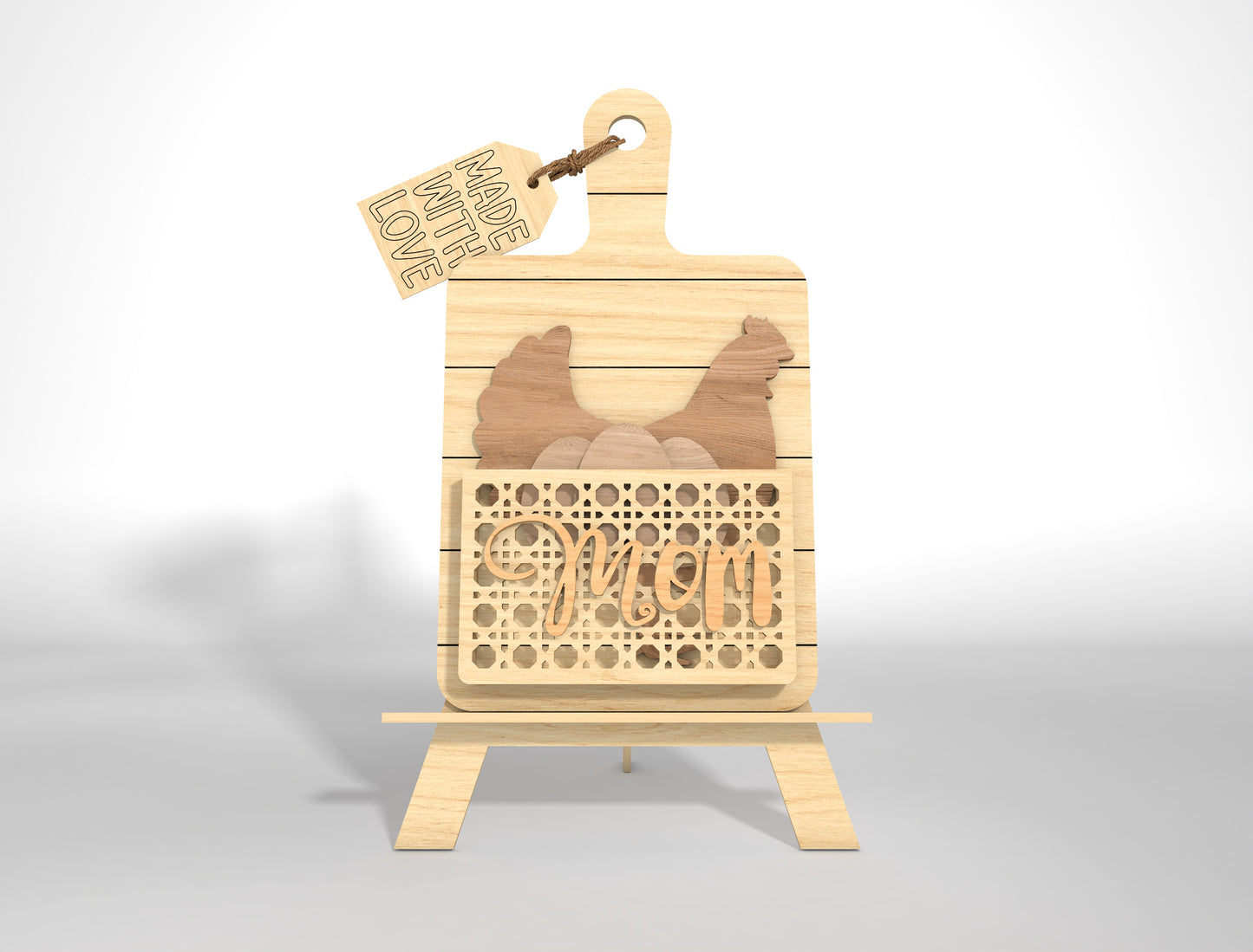 Cutting Board Mom Flower Holder SVG Bundle for Glowforge and xTool