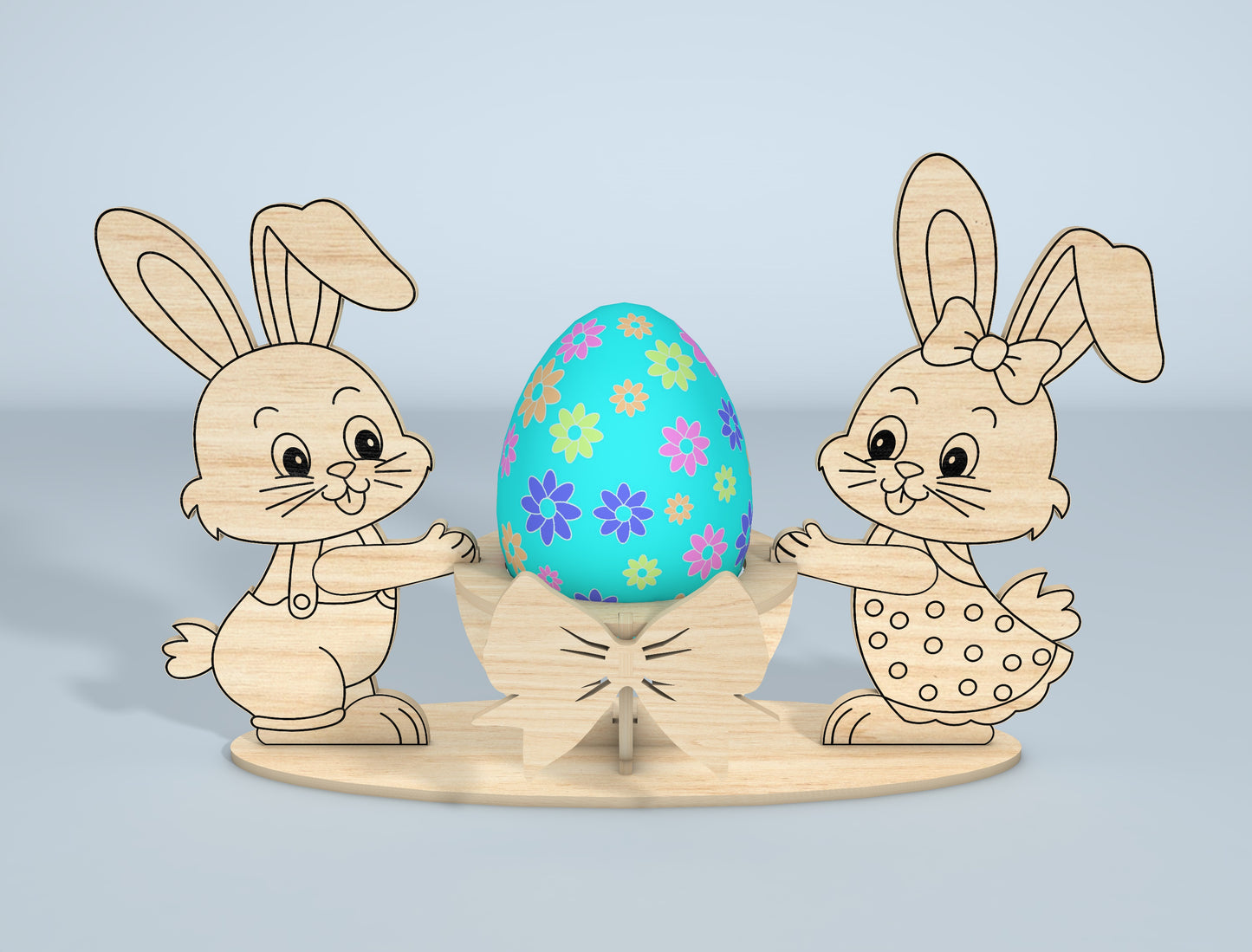 Animal Egg Stand SVG Bundle Easter Egg Holder for Glowforge and xTool