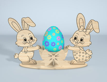 Animal Egg Stand SVG Bundle Easter Egg Holder for Glowforge and xTool