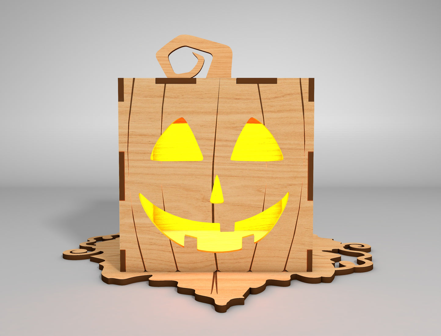 Halloween Pumpkin Lamp SVG Set for Glowforge xTool LightBurn