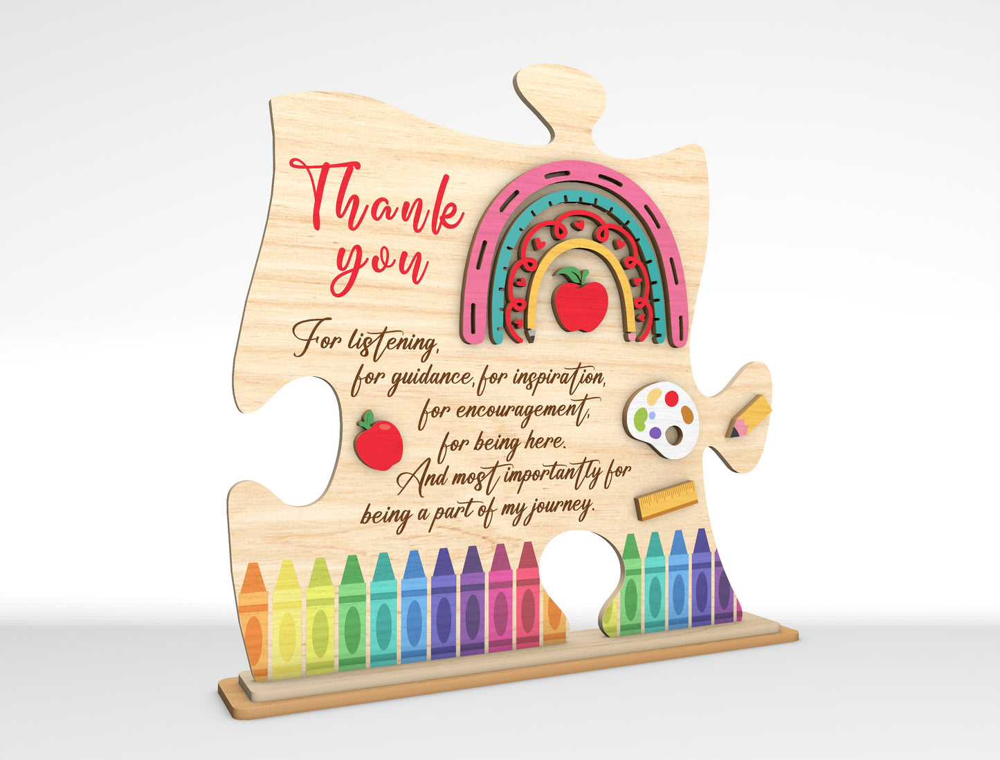 Teacher Puzzle Tabletop Sign SVG for Glowforge and LightBurn