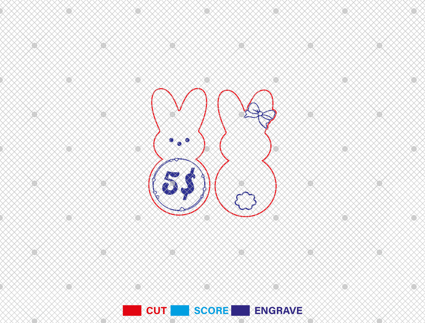 Easter Bunny Tokens SVG Reward Activity Token Set for LightBurn and Glowforge