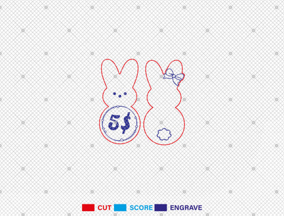 Easter Bunny Tokens SVG Reward Activity Token Set for LightBurn and Glowforge