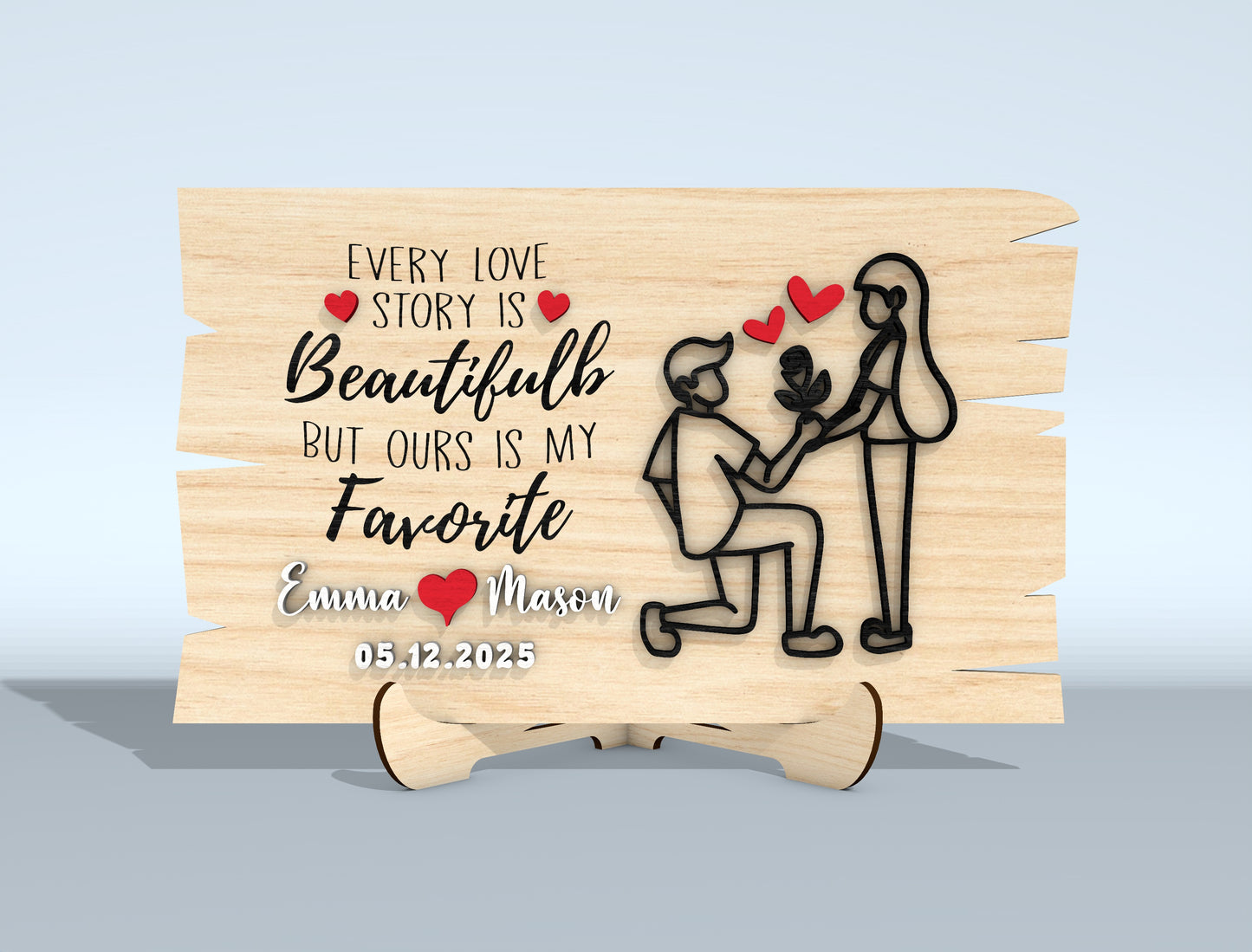 My Wife I Can’t Live Without You Laser Cut File | Couple Love Puzzle SVG | Romantic Wooden Sign Design | Glowforge, xTool, LightBurn, etc.