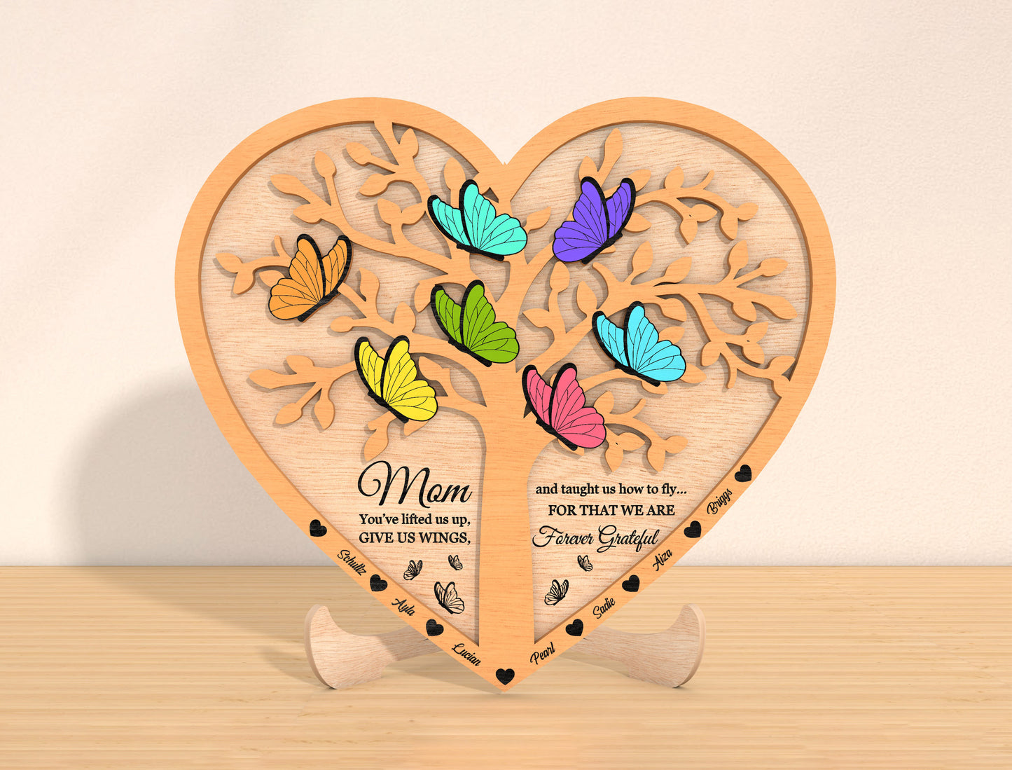 Personalized Mom Butterfly Sign SVG Bundle for Glowforge and xTool