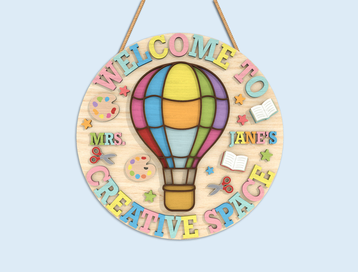 Personalized Classroom Door Sign SVG Bundle Laser Cut File for xTool and Glowforge