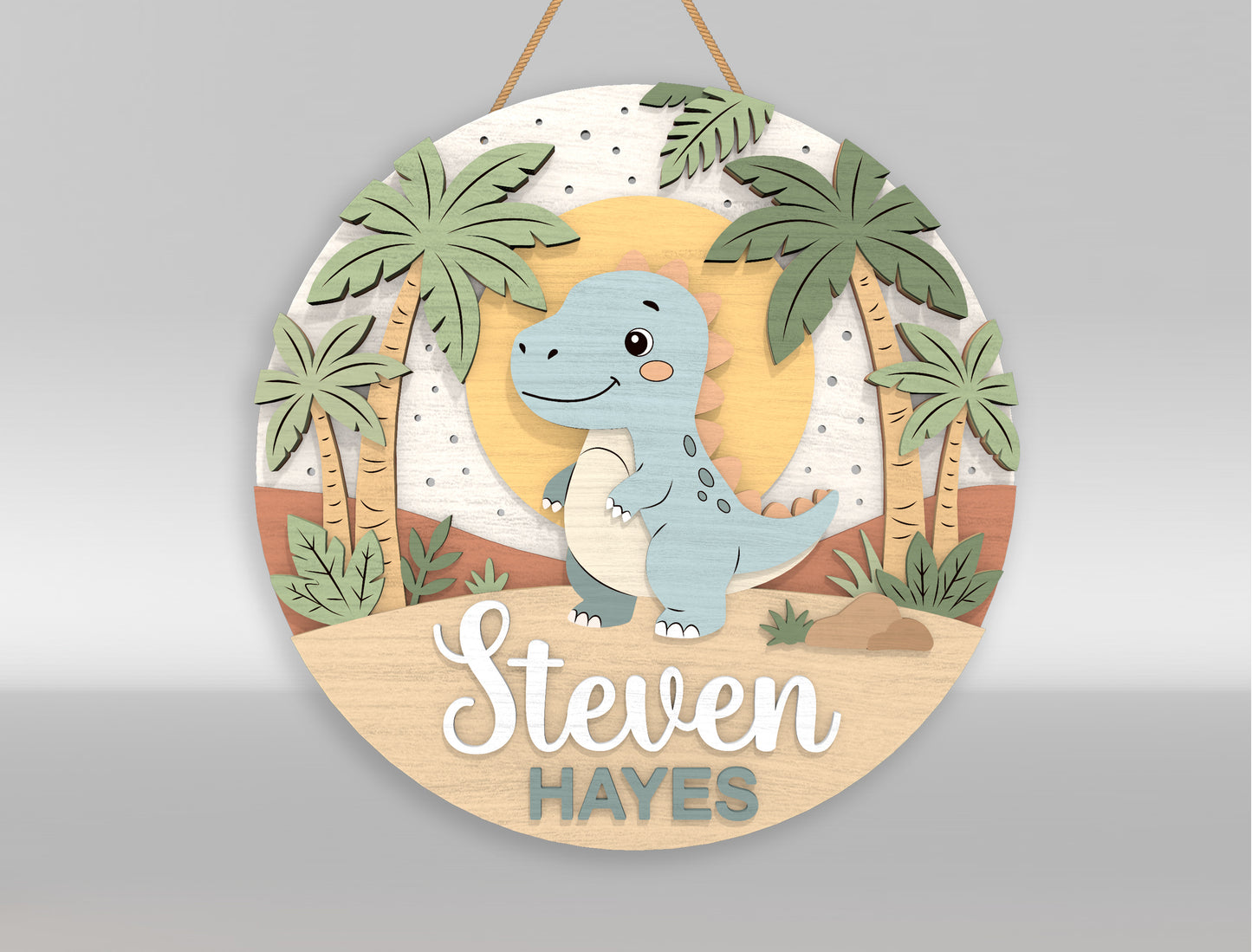 Dinosaur Nursery Door Sign SVG for LightBurn and xTool