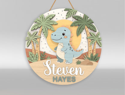 Dinosaur Nursery Door Sign SVG for LightBurn and xTool