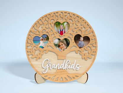 Grandkids Photo Frame SVG Bundle Family Tree Tabletop Laser Cut File for Glowforge and xTool