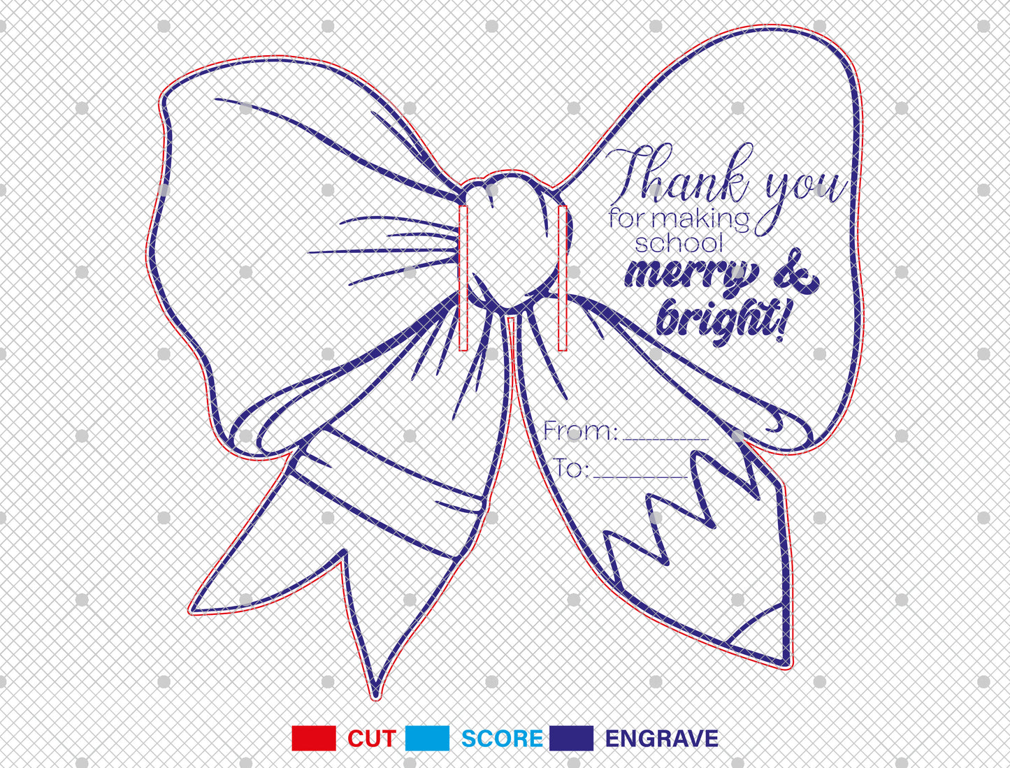 Teacher Bow Gift Tag SVG Bundle for Glowforge and LightBurn