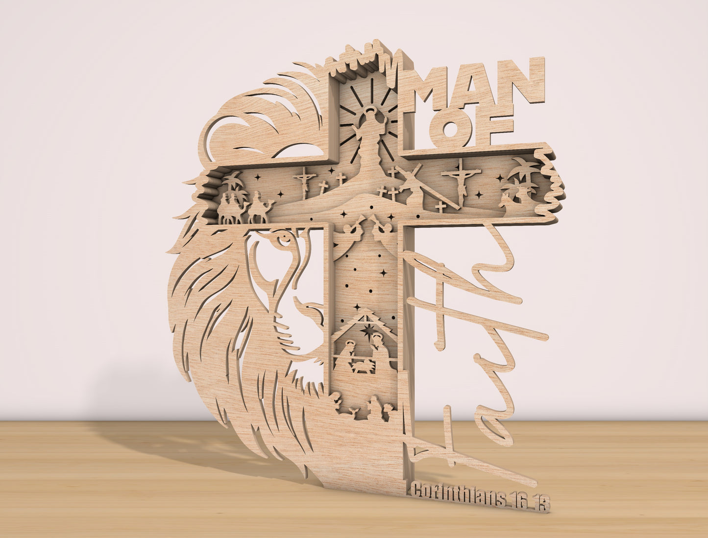 Man of God Son of Man Multilayer Cross SVG Bundle for Glowforge and xTool