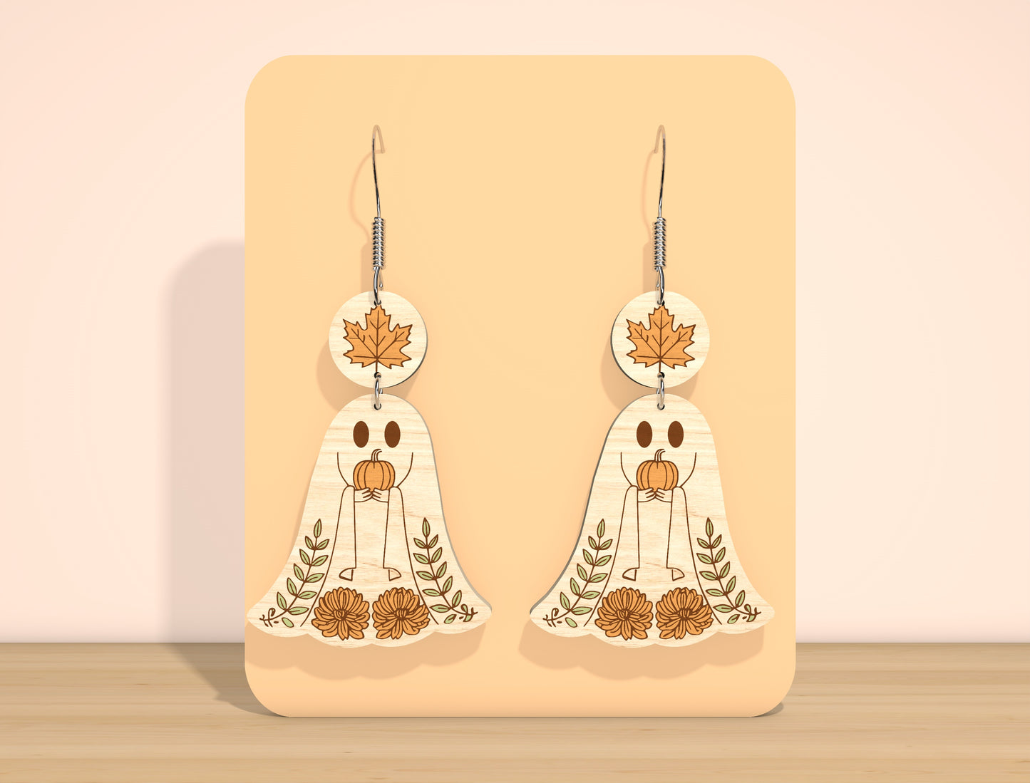 Ghost Sunflower Earrings SVG Bundle for Glowforge xTool LightBurn