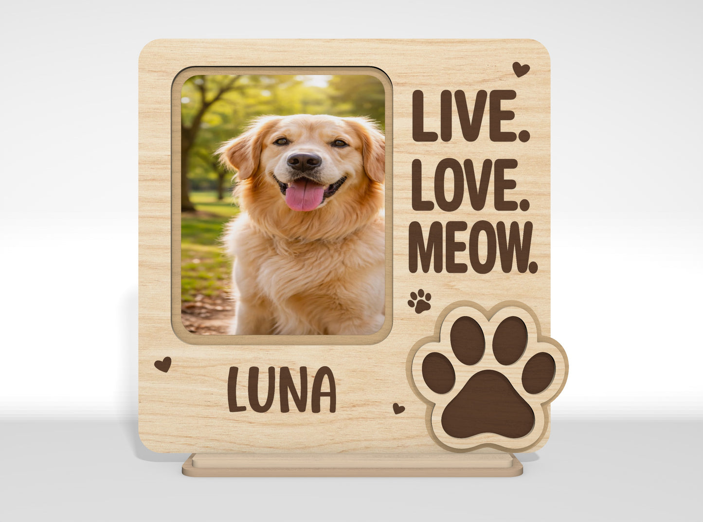 Dog Memorial Tabletop Sign SVG Bundle Pet Photo Frame Laser Cut File for Glowforge
