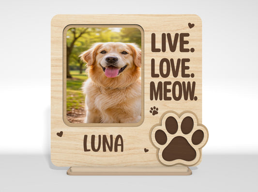 Dog Memorial Tabletop Sign SVG Bundle Pet Photo Frame Laser Cut File for Glowforge