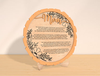 Mom Poem Floral Plaque SVG Bundle for LightBurn and Glowforge