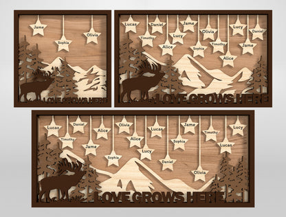 Grandpa Family Tree Sign SVG Bundle Laser Cut File for xTool and Glowforge