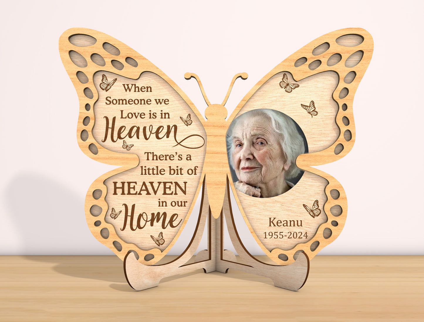Butterfly Memorial Photo SVG Laser Cut File for LightBurn