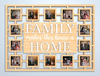 "Family Is Everything" Multi Photo Collage Frame SVG Laser Cut File for Glowforge and xTool