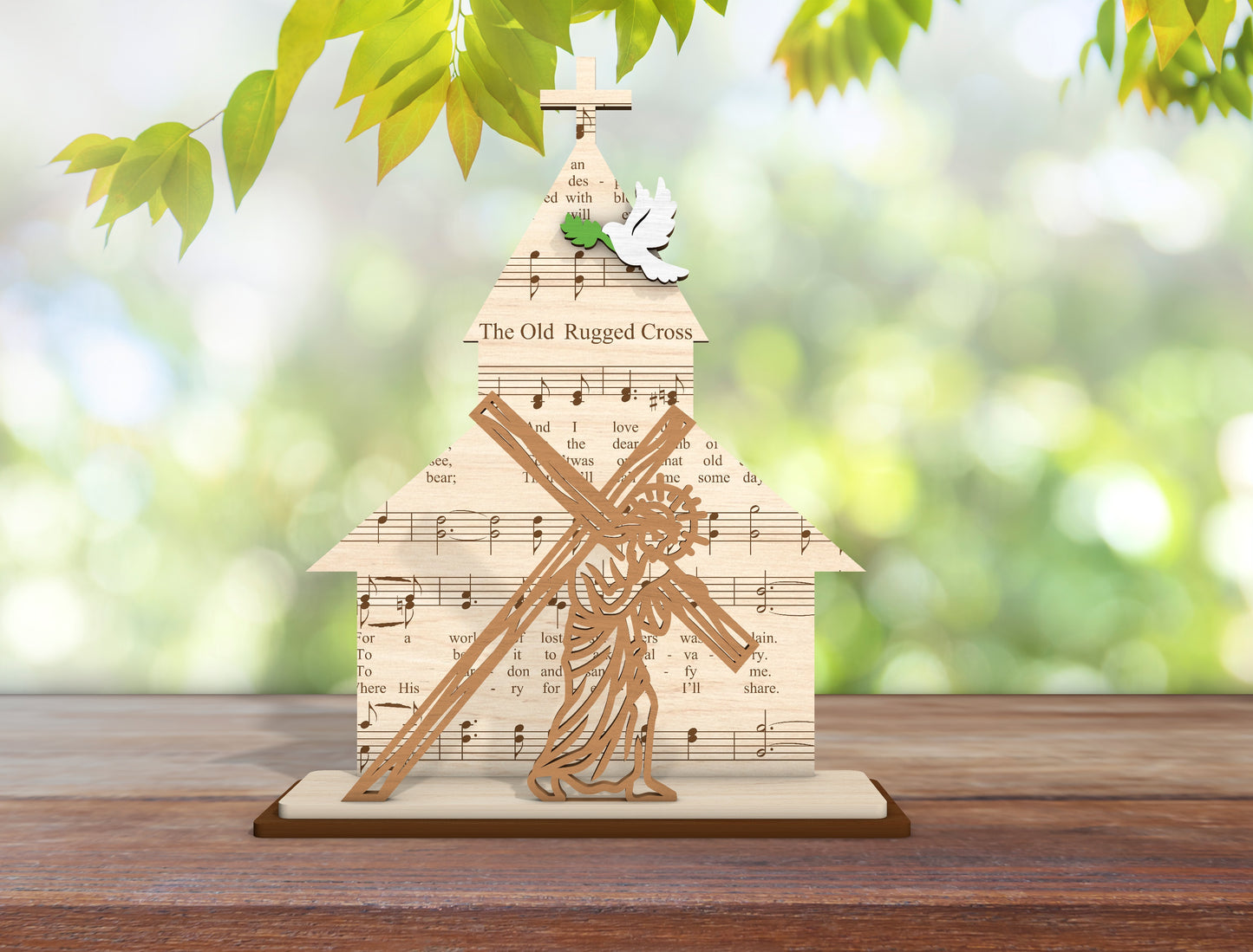 Christian Church Cross SVG Bundle Wooden Church Shape for Glowforge and xTool