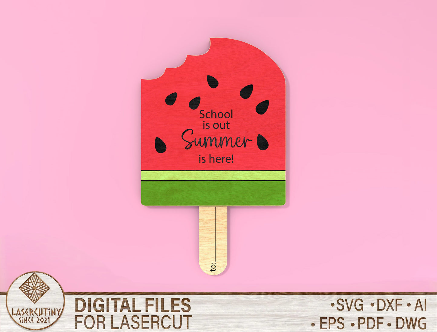 Watermelon Popsicle Gift Card Holder Laser Cut File for Glowforge and LightBurn