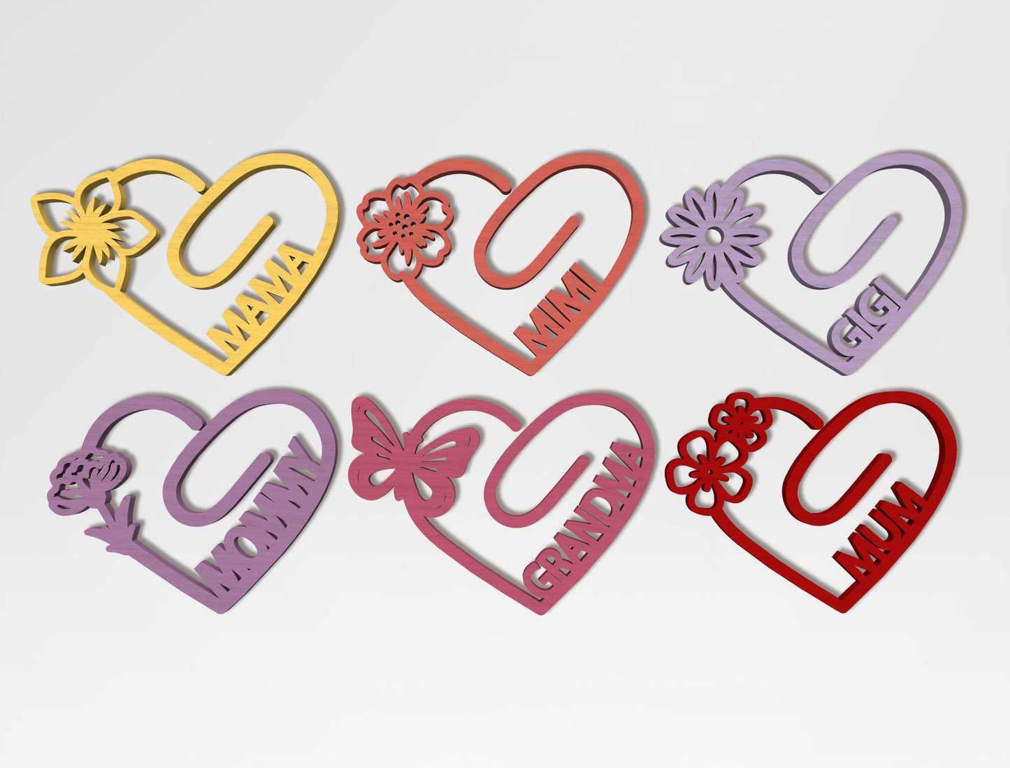 Floral Heart Bookmark SVG Bundle for LightBurn and xTool