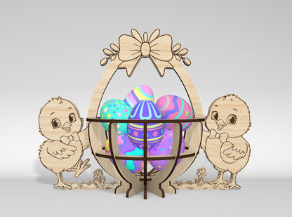 9 Easter Basket Egg Holder Bundle SVG Laser Cut for Glowforge and xTool