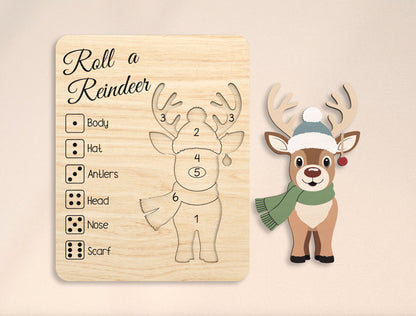 Christmas Roll-a-Game Dice Activity Laser Cut File | Ready to Cut | Glowforge, xTool, LightBurn, etc.