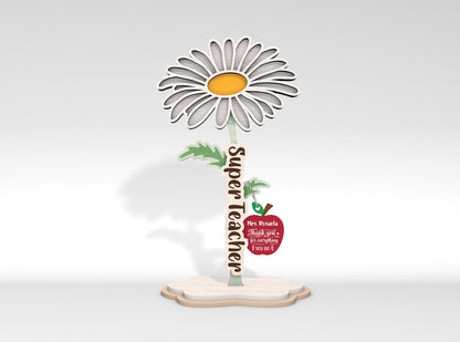 Personalized Peony Daisy Rose SVG Laser Cut File for Glowforge and LightBurn