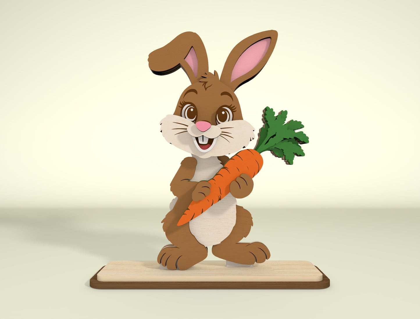 Easter Bunny Tabletop Decor Laser Cut File | Freestanding Rabbit Figures | Ready to Cut | Glowforge, xTool, LightBurn, etc.